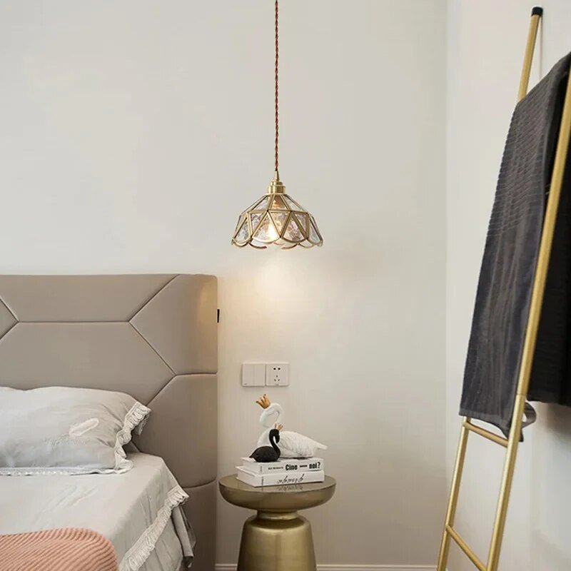 Vintage Stained Glass – Luxe hanglamp met glas-in-loodkap