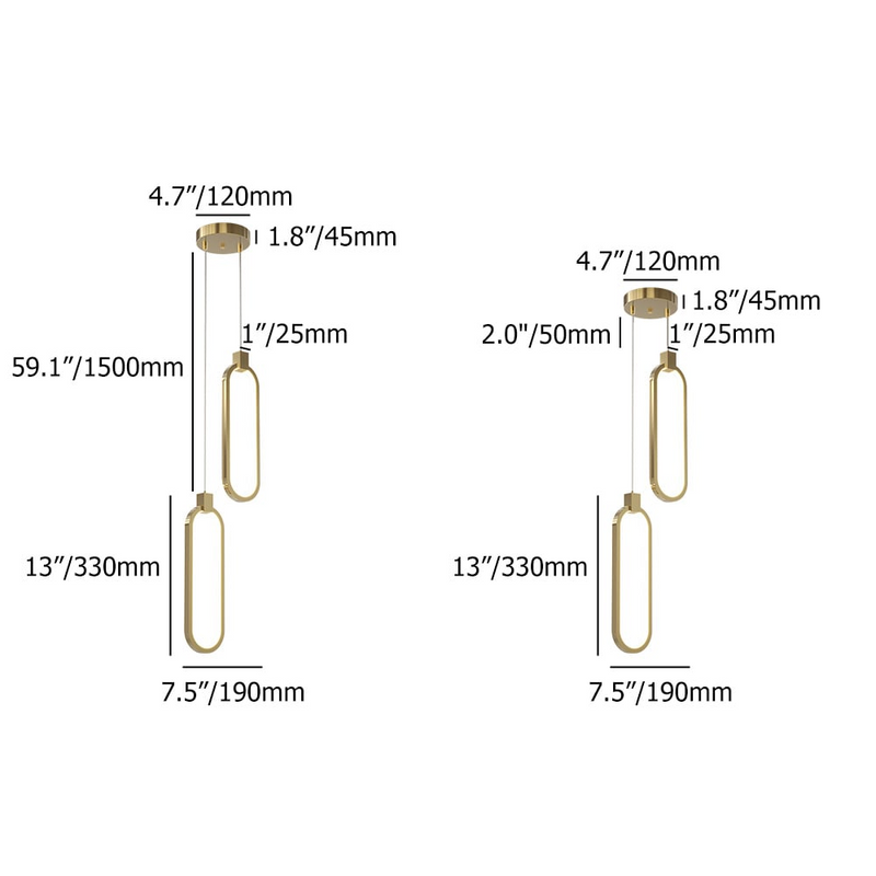 2-Lichts Cirkel Hanglamp Goud Messing Gecharmeerd