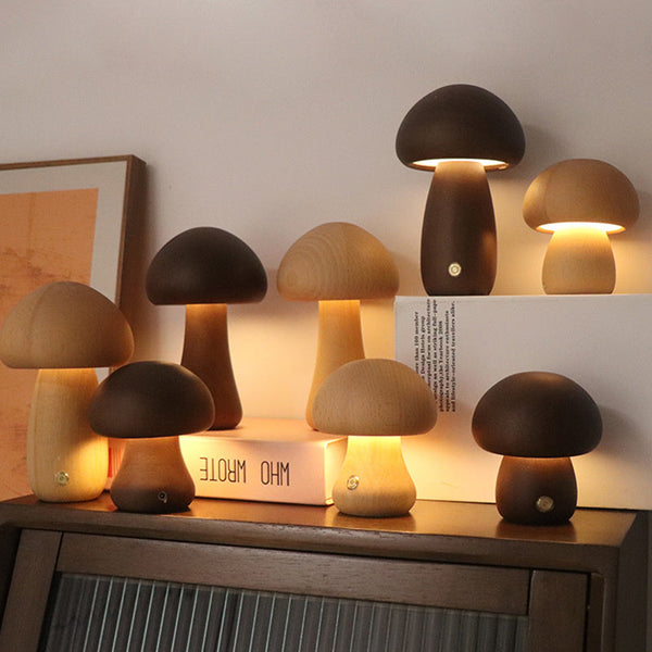 Mushroom Touch – Warme gloed in houtvorm