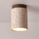 Nara – Travertin Plafondlamp met LED E27 voor Woonkamer & Slaapkamer