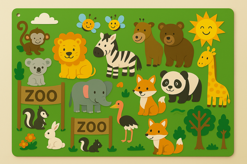 Nara – FeltBoard Educatief Dierenlandschap van Vilt