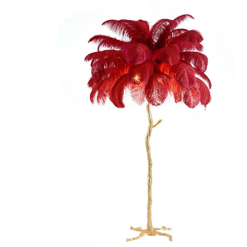 Nordic Ostrich Feather Vloerlamp – Statement piece met zachte glamour