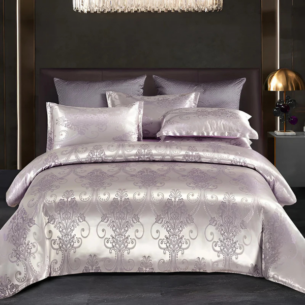 Nara – Luxe Satijnen Bedovertrek met Jacquard Weving