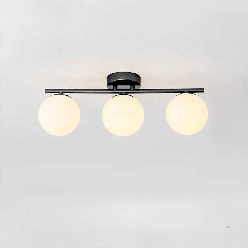 LumeSphere – LED Plafondlamp in glas met gouden accenten