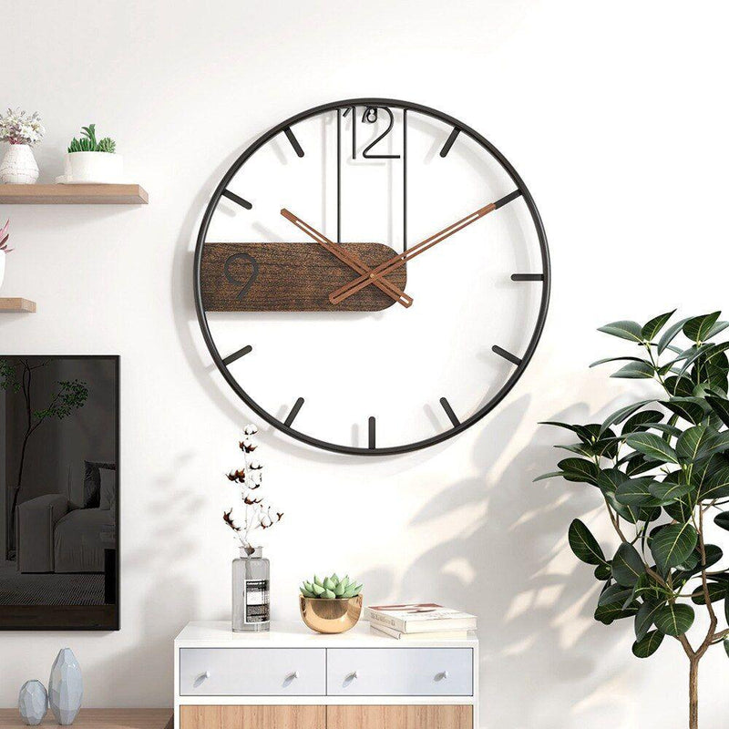 Épure – Wandklok in Walnoothout & Staal