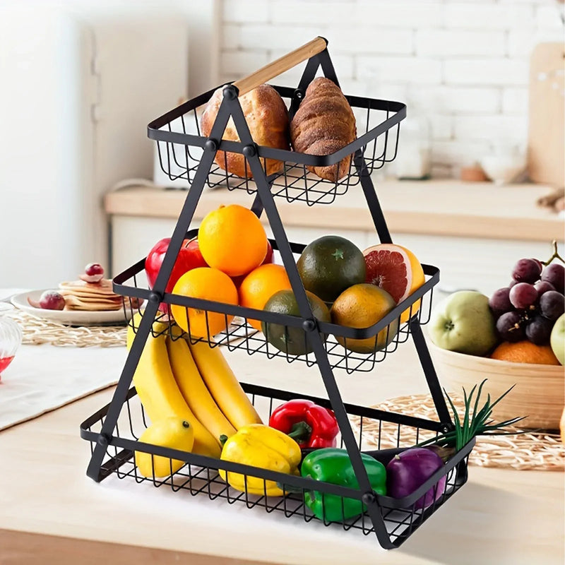 Nara – Driedelige Fruitmand met Verticaal Design