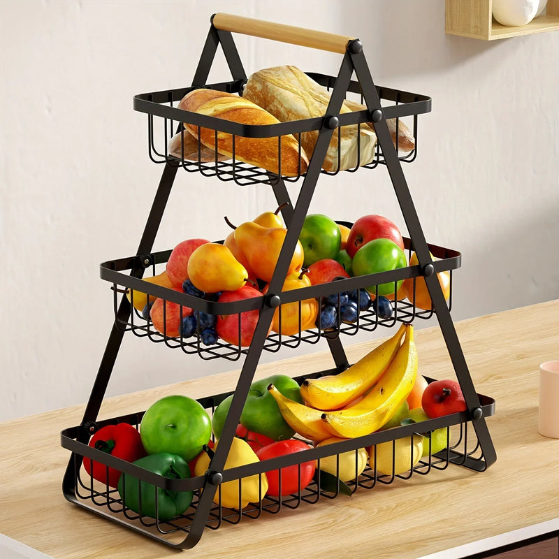 Nara – Driedelige Fruitmand met Verticaal Design