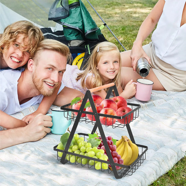 Nara – Driedelige Fruitmand met Verticaal Design