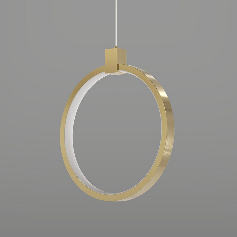 2-Lichts Cirkel Hanglamp Goud Messing Gecharmeerd