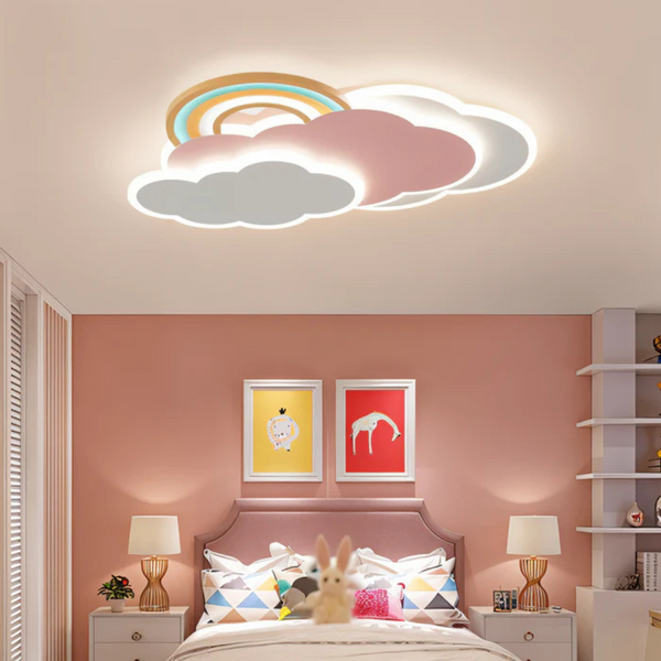 Nara - LED Plafondlamp Kinderkamer met Regenboog & Wolken