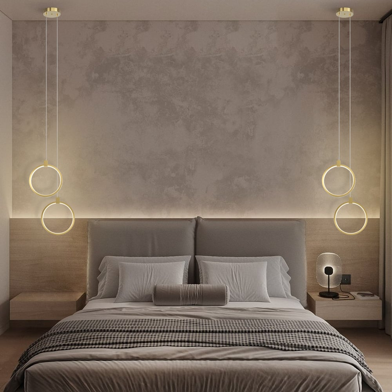 2-Lichts Cirkel Hanglamp Goud Messing Gecharmeerd