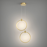 2-Lichts Cirkel Hanglamp Goud Messing Gecharmeerd