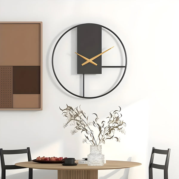 AurumQuiet Wandklok – Stijlvolle Stilte in Zwart &amp; Goud