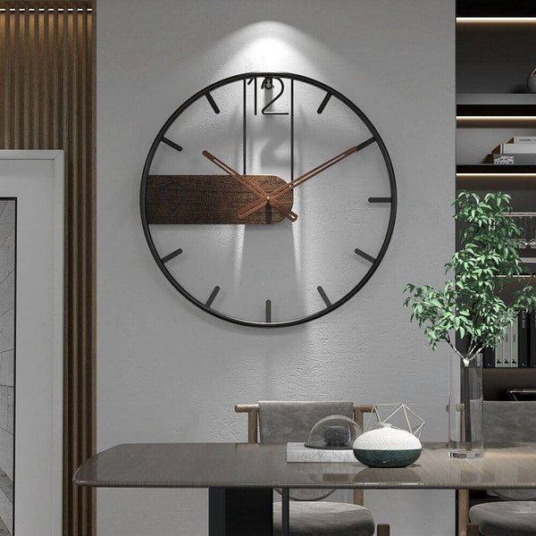 Épure – Wandklok in Walnoothout & Staal