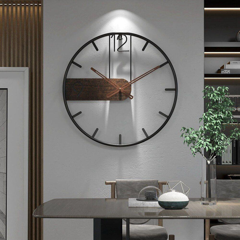 Épure – Wandklok in Walnoothout & Staal