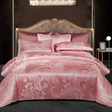 Nara – Luxe Satijnen Bedovertrek met Jacquard Weving