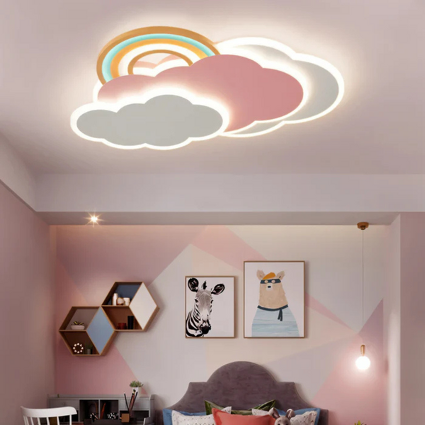 Nara - LED Plafondlamp Kinderkamer met Regenboog & Wolken