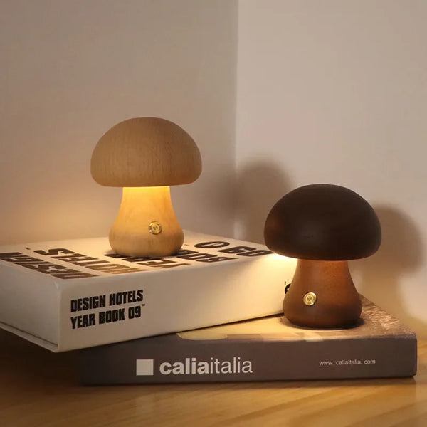 Mushroom Touch – Warme gloed in houtvorm