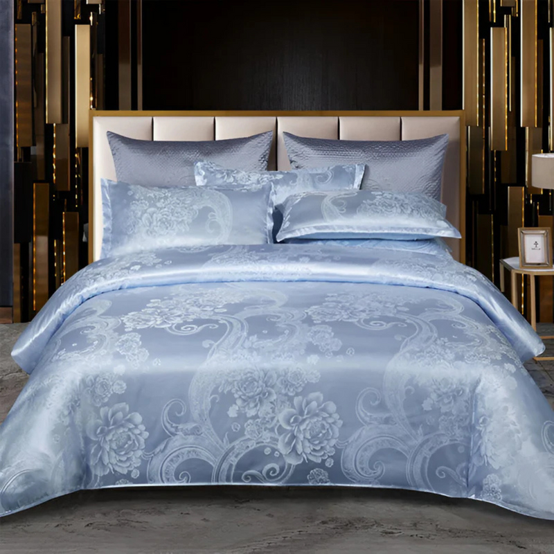 Nara – Luxe Satijnen Bedovertrek met Jacquard Weving