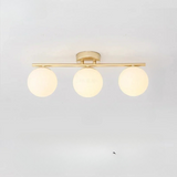 LumeSphere – LED Plafondlamp in glas met gouden accenten
