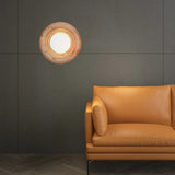 Orbitus Wandlamp – Ronde rust in hout en licht