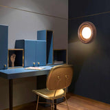 Orbitus Wandlamp – Ronde rust in hout en licht