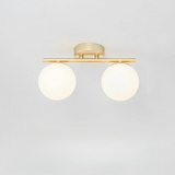 LumeSphere – LED Plafondlamp in glas met gouden accenten