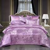 Nara – Luxe Satijnen Bedovertrek met Jacquard Weving