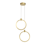 2-Lichts Cirkel Hanglamp Goud Messing Gecharmeerd