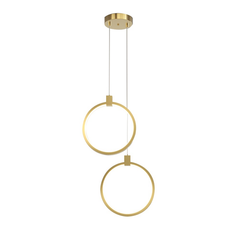 2-Lichts Cirkel Hanglamp Goud Messing Gecharmeerd