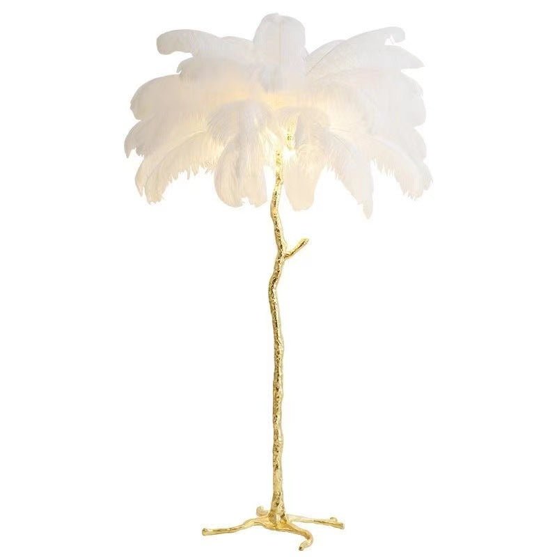 Nordic Ostrich Feather Vloerlamp – Statement piece met zachte glamour