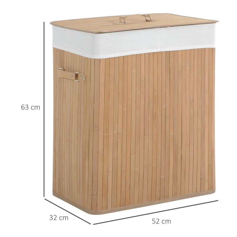 NARA – Bamboe Wasmand met Twee Compartimenten