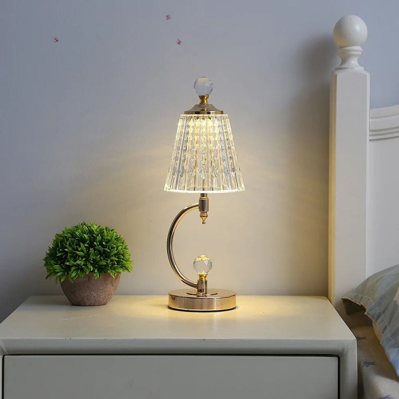 Golden Crystal – Draadloze tafellamp met luxe kristaldesign