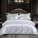 Nara – Luxe Satijnen Bedovertrek met Jacquard Weving