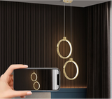 2-Lichts Cirkel Hanglamp Goud Messing Gecharmeerd