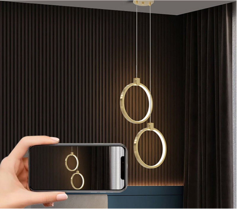 2-Lichts Cirkel Hanglamp Goud Messing Gecharmeerd