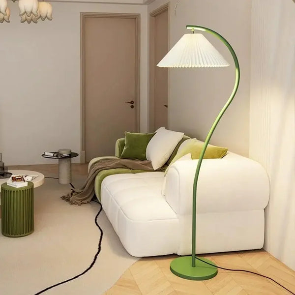 Modern Fold – Stoffen LED Vloerlamp met geplooid design