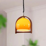 Bauhaus Houten & Glazen Hanglamp – Vintage Design