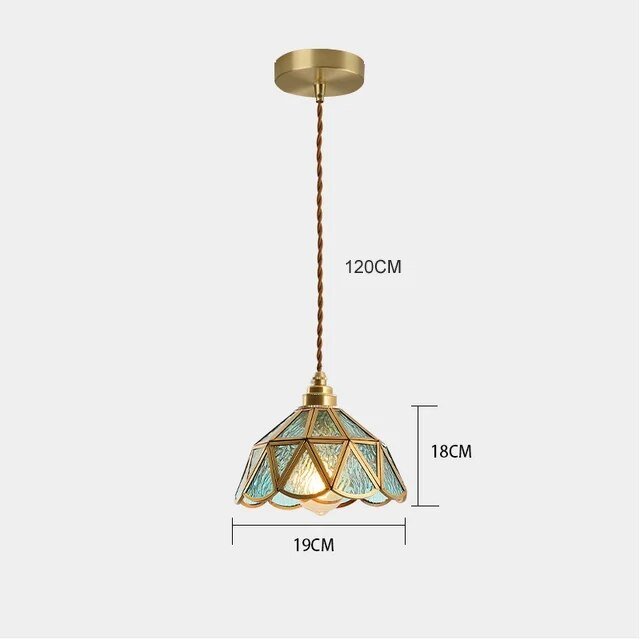 Vintage Stained Glass – Luxe hanglamp met glas-in-loodkap