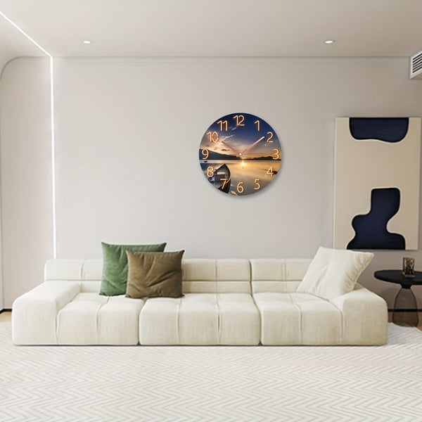 Maison Nara – Glazen Wandklok met Stil Mechanisme