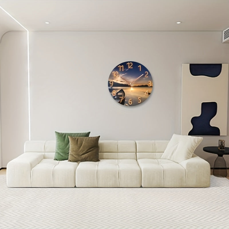 Maison Nara – Glazen Wandklok met Stil Mechanisme