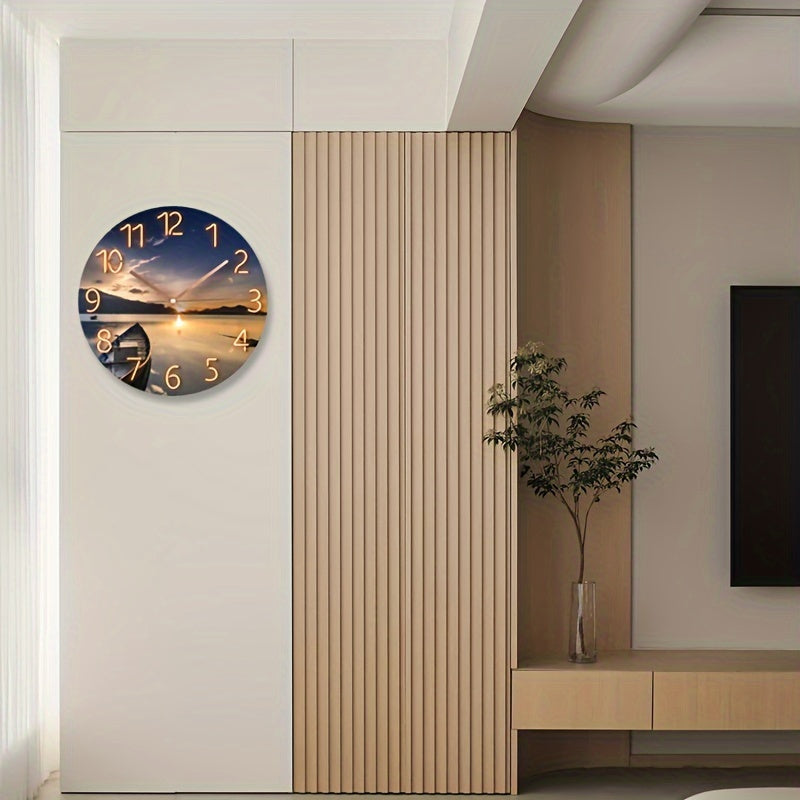Maison Nara – Glazen Wandklok met Stil Mechanisme