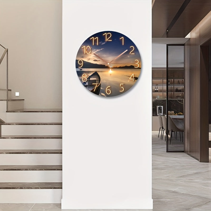 Maison Nara – Glazen Wandklok met Stil Mechanisme