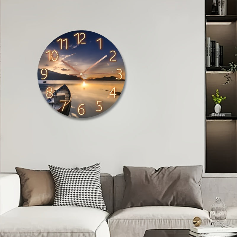 Maison Nara – Glazen Wandklok met Stil Mechanisme