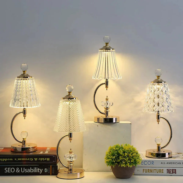 Golden Crystal – Draadloze tafellamp met luxe kristaldesign