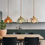 Vintage Stained Glass – Luxe hanglamp met glas-in-loodkap