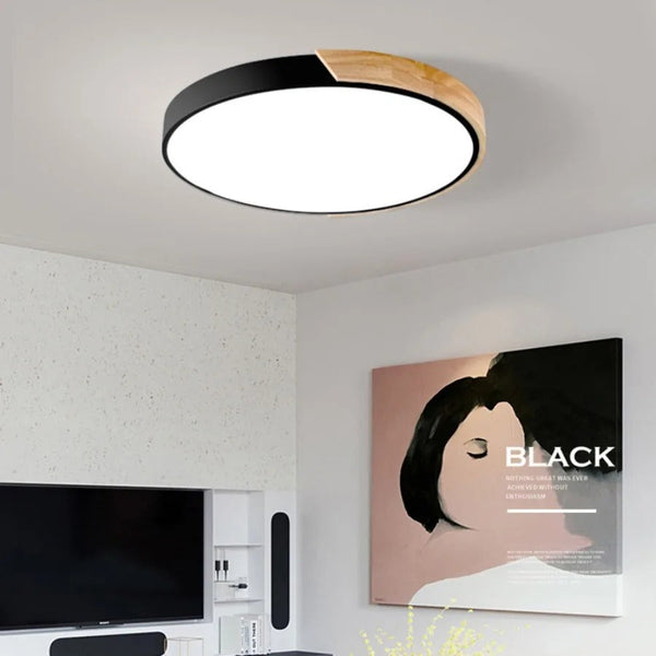 Nordic Wooden Macaron Plafondlamp