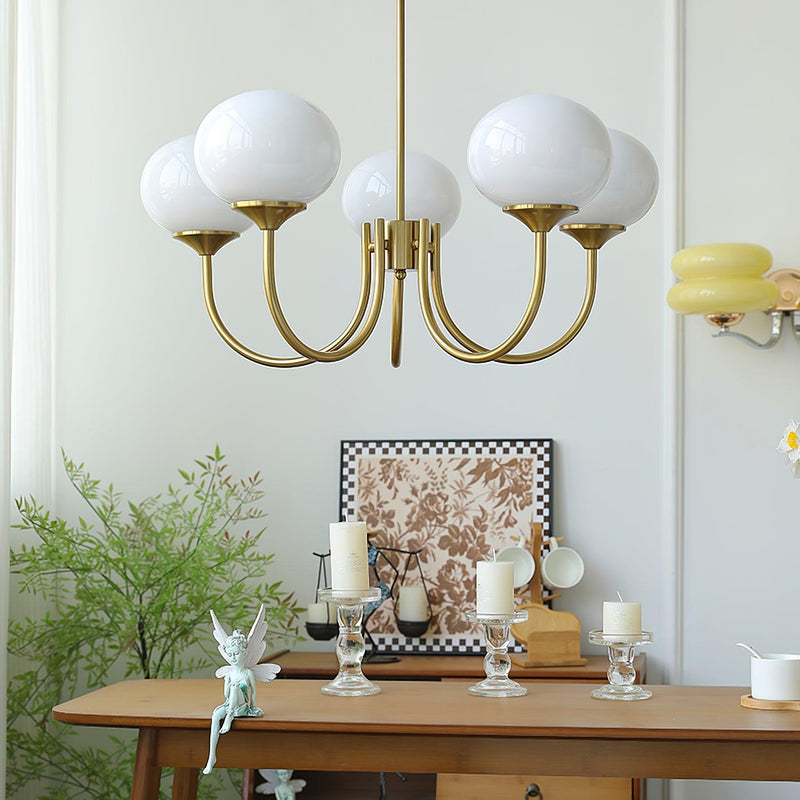 Pink Glow – Plafondlamp met gouden afwerking en roze glazen kappen