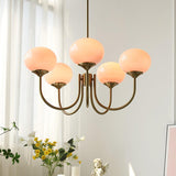 Pink Glow – Plafondlamp met gouden afwerking en roze glazen kappen