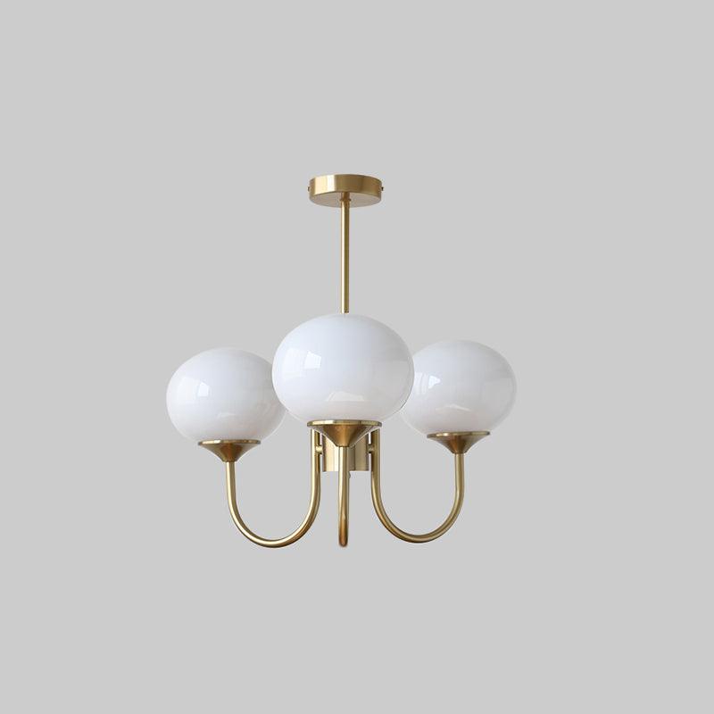 Pink Glow – Plafondlamp met gouden afwerking en roze glazen kappen